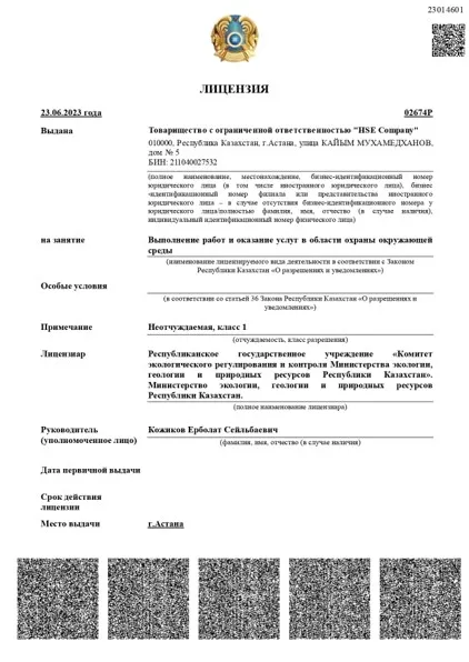 Лицензия HSE Company